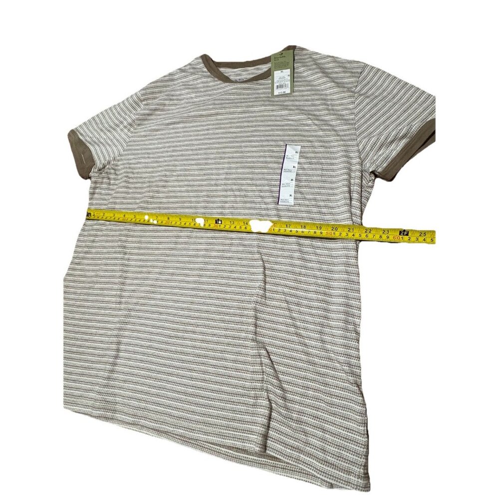 XL - Mens Striped Short Sleeve Standard Fit T-Shirt - Goodfellow Co - Brown SzXL - Picture 6 of 6